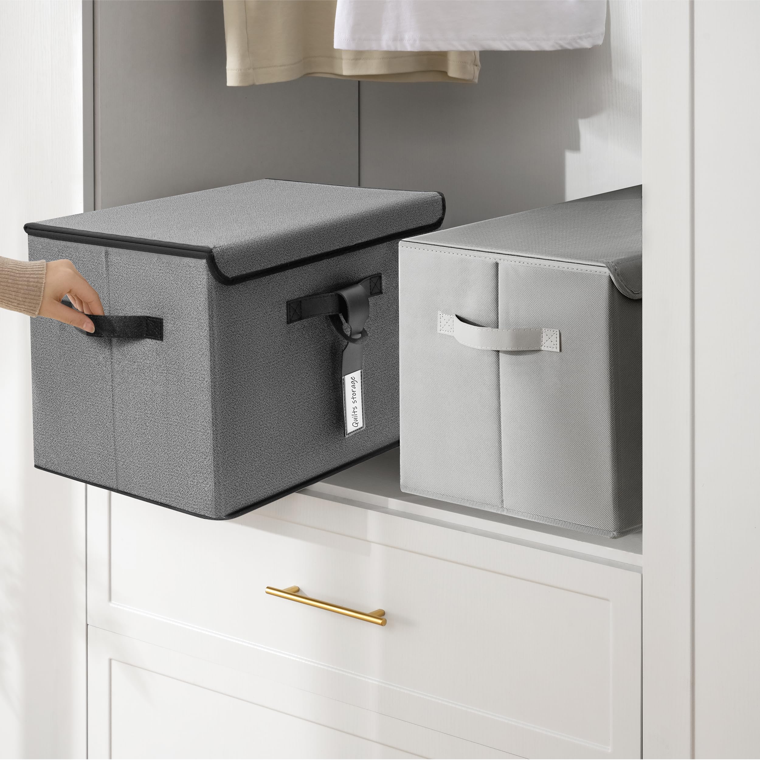 Amazon｜クローゼット収納ボックス 蓋付き エクストラストレージ